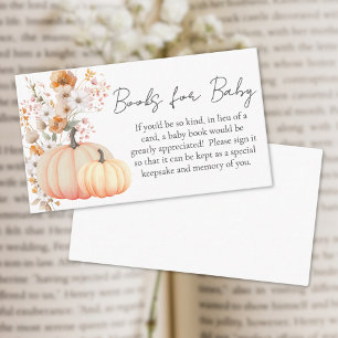 Pumpkin Wildflower Baby Shower Books For Baby Enclosure Card