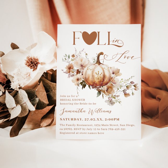 Pumpkin WildFlower Boho Chic Fall Bridal Shower Invitation (Creator Uploaded)