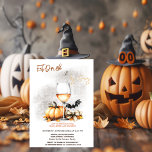 Pumpkin Wine Costumes & Cocktail Halloween Invitation<br><div class="desc">Pumpkin and wine. Personalize this spooktacular invite with your details.</div>