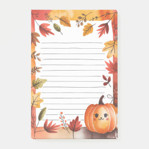Pumpkin Wink & Leafy Frame Post-it Notes