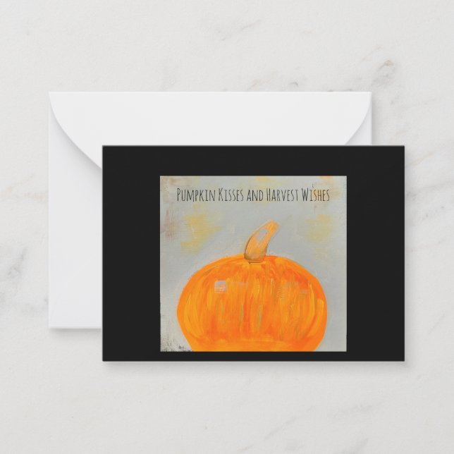 Pumpkin Wishes Flat Note Card (Front)