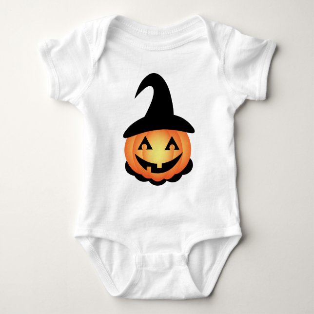 Pumpkin Witch Baby Bodysuit (Front)