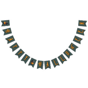 pumpkin witch bunting flags