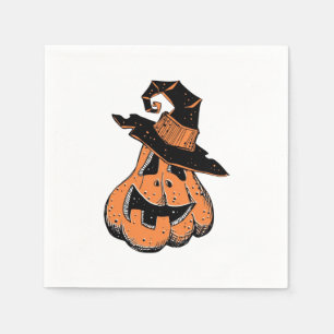 Pumpkin Witch Doodle Napkin