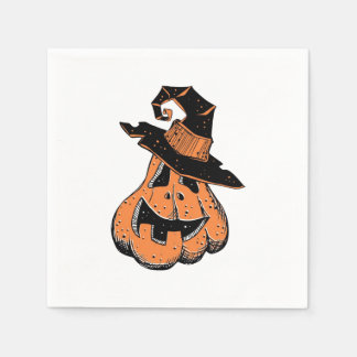 Pumpkin Witch Doodle Napkin