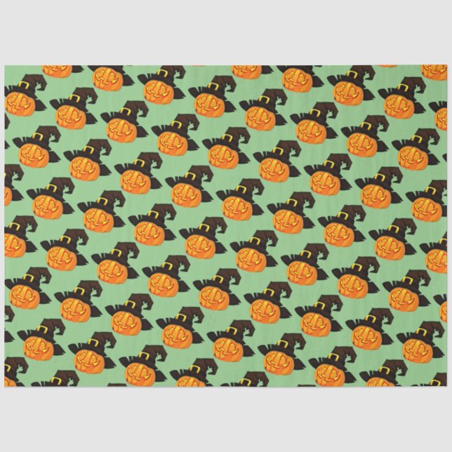 Pumpkin Witch  Halloween Tissue Paper (Front)