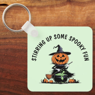 Pumpkin Witch Keychain