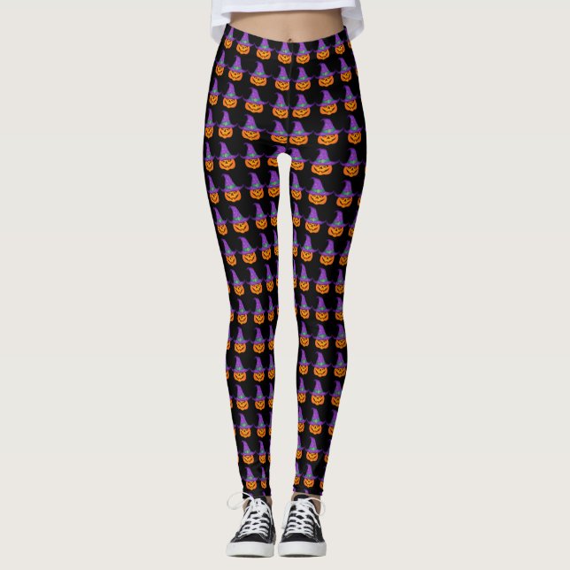 Pumpkin Witch Leggings (Front)