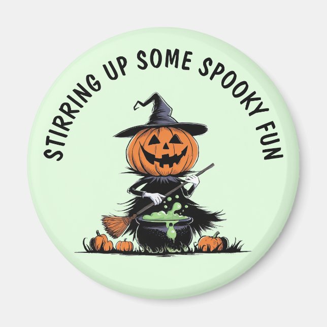 Pumpkin Witch Magnet (Front)