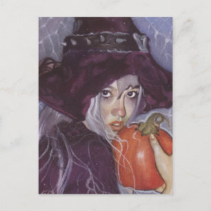 pumpkin witch postcard