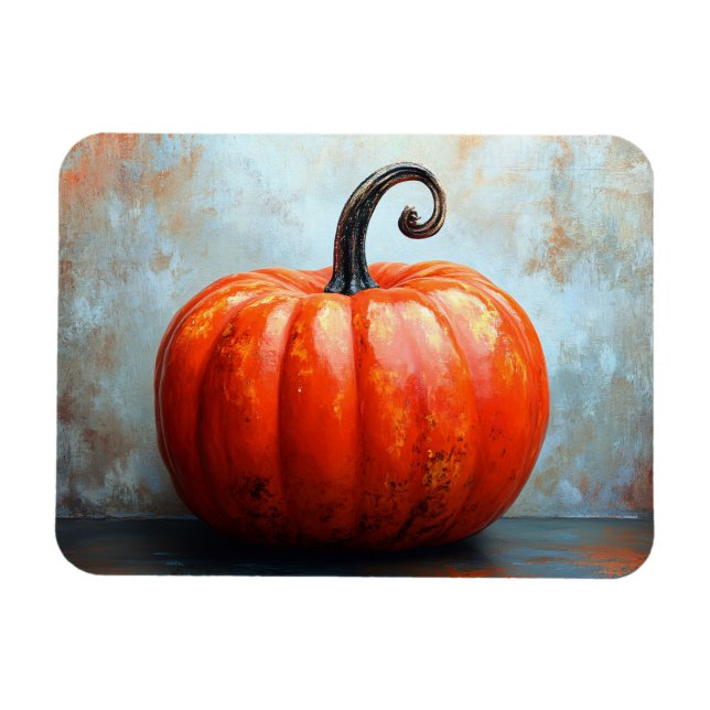 Pumpkin with Curled Stem Magnet (Horizontal)