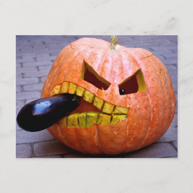 Pumpkin with Eggplant Postcard (Front)