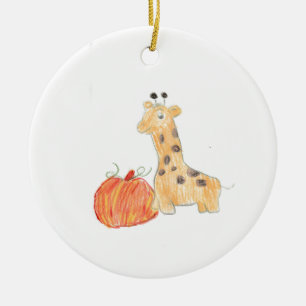 Pumpkin with Giraffe Ornament