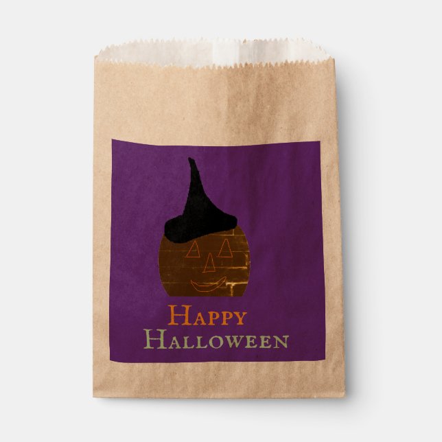 Pumpkin with Hat Favour Bag (Front)