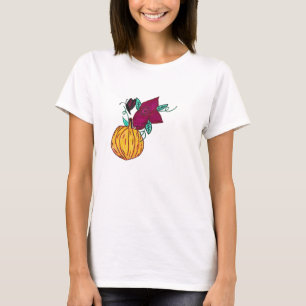 Pumpkin with Purple Butterfly  T-Shirt