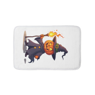 Pumpkin Wizard � Magical Halloween Sorcerer Tee Bath Mat