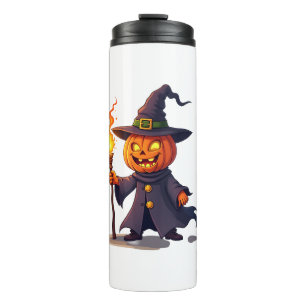 Pumpkin Wizard � Magical Halloween Sorcerer Tee Thermal Tumbler