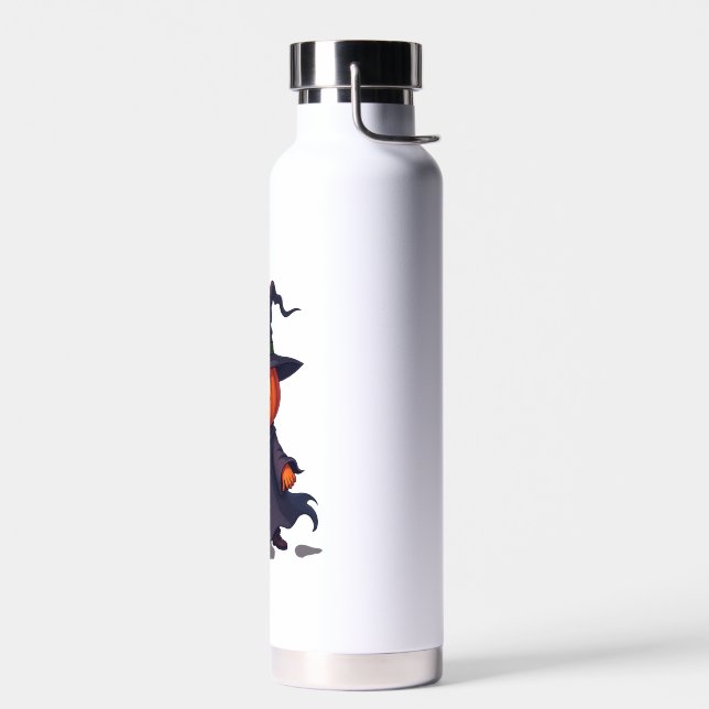 Pumpkin Wizard � Magical Halloween Sorcerer Tee Water Bottle (Left)