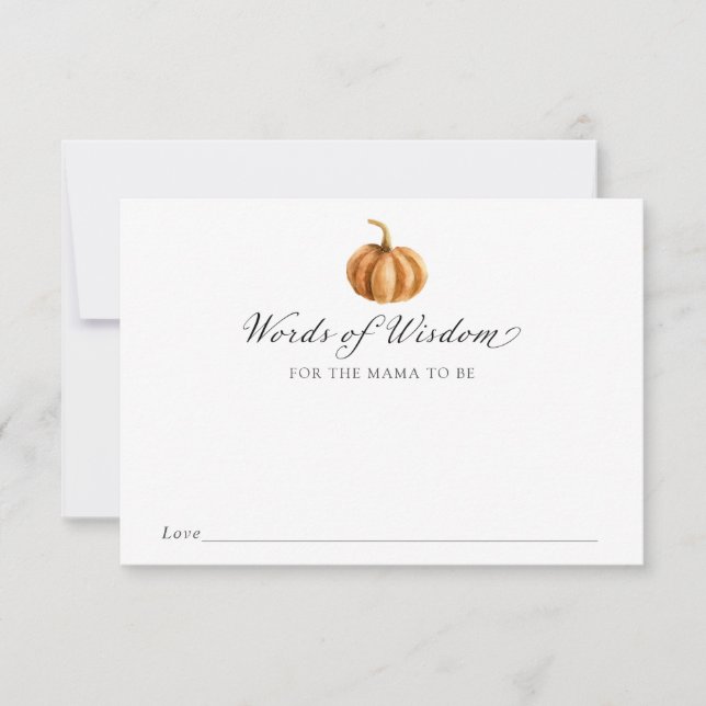 Pumpkin Words of Wisdom for the mom Invitation (Front)