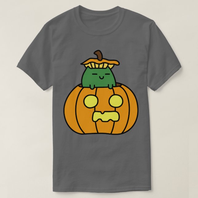 Pumpkin Zombie Cat T-Shirt (Design Front)