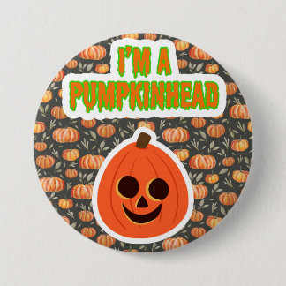 Pumpkinhead 3 w/ background 3 inch round button