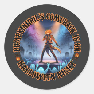 Pumpkinidol Halloween Concert Ghost Fans Spooky Classic Round Sticker