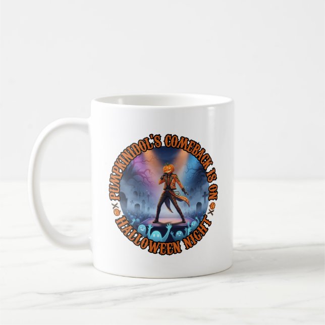 Pumpkinidol Halloween Concert Ghost Fans Spooky  Coffee Mug (Left)