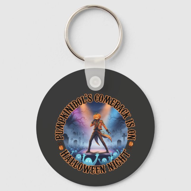 Pumpkinidol Halloween Concert Ghost Fans Spooky  Keychain (Front)