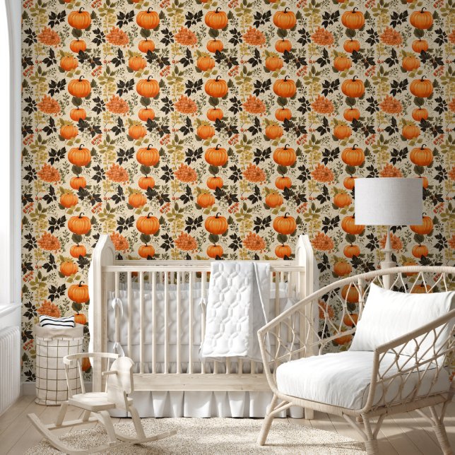 Pumpkins and Autumn Blooms Wallpaper (Kids)