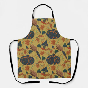Pumpkins and carrots seamless pattern apron