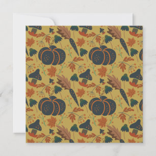 Pumpkins and carrots seamless pattern card