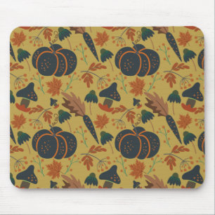 Pumpkins and carrots seamless pattern mouse pad