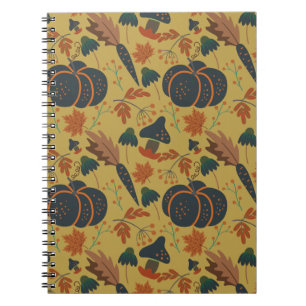 Pumpkins and carrots seamless pattern notebook