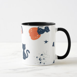 pumpkins and cats cute halloween mug