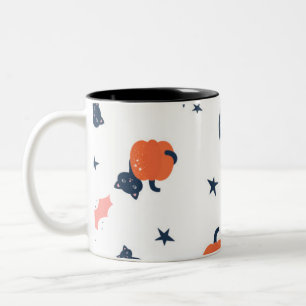 pumpkins and cats cute halloween mug