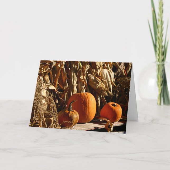 Pumpkins and Corn Card (Front)