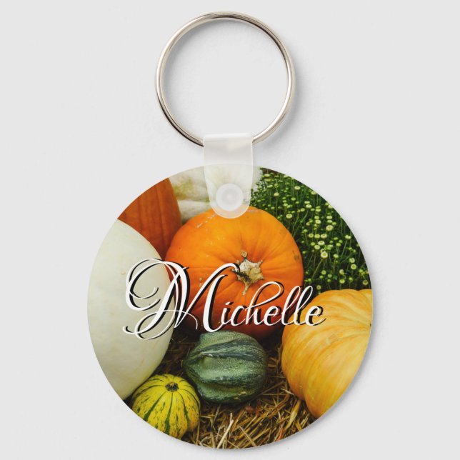 Pumpkins And Gourds Keychain (Front)