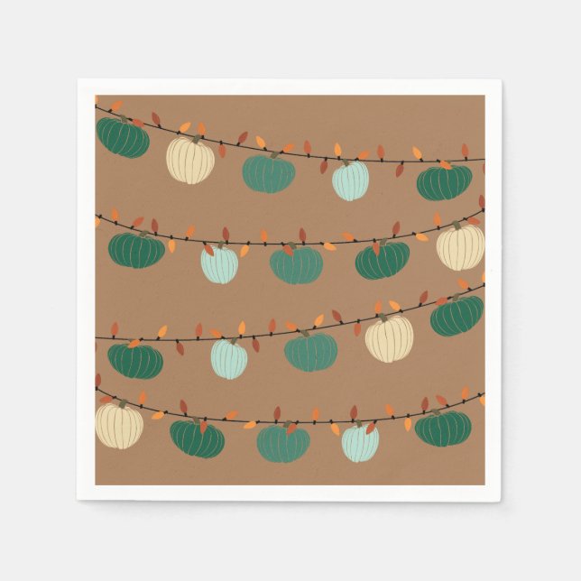 Pumpkins and Lights Napkin (Front)