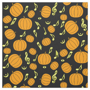 Pumpkins and Music Notes Fabric