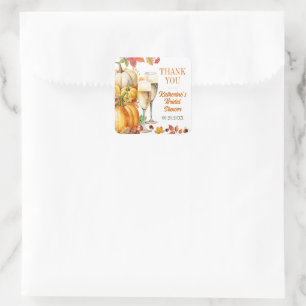 Pumpkins and Prosecco Bridal Wedding Shower Square Sticker