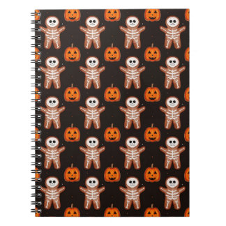 Pumpkins and Skeleton Gingerbread Halloween Design Notebook