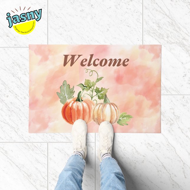 Pumpkins And Vines Autumn Fall Welcome Doormat (Creator Uploaded)
