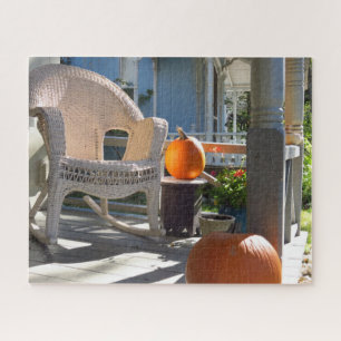 Pumpkins and Wicker Rocker - Martha's Vineyard Jigsaw Puzzle