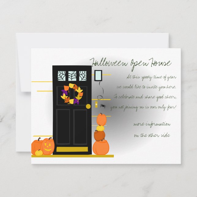 Pumpkins at the Door Invitation (Front)