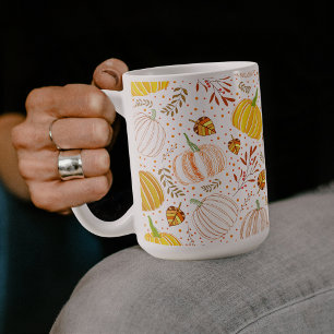 Pumpkins Autumn Fall Harvest Pattern Coffee Mug
