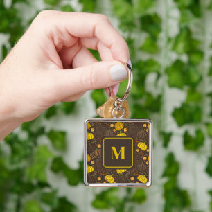 Pumpkins Autumn Fall Harvest Pattern Keychain