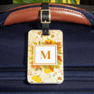 Pumpkins Autumn Fall Harvest Pattern Luggage Tag