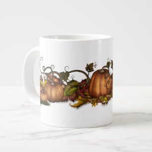 Pumpkins & Autumn Leaves Large Coffee Mug