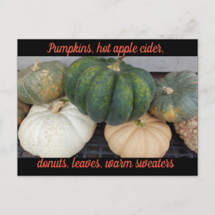 Pumpkins Autumn postcard