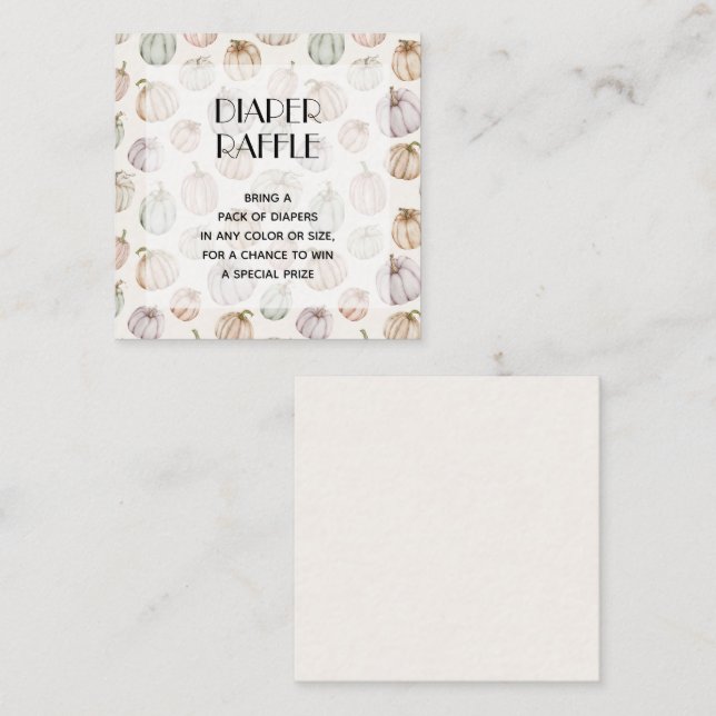 Pumpkins Baby Shower Diaper Raffle Enclosure Card (Front/Back)